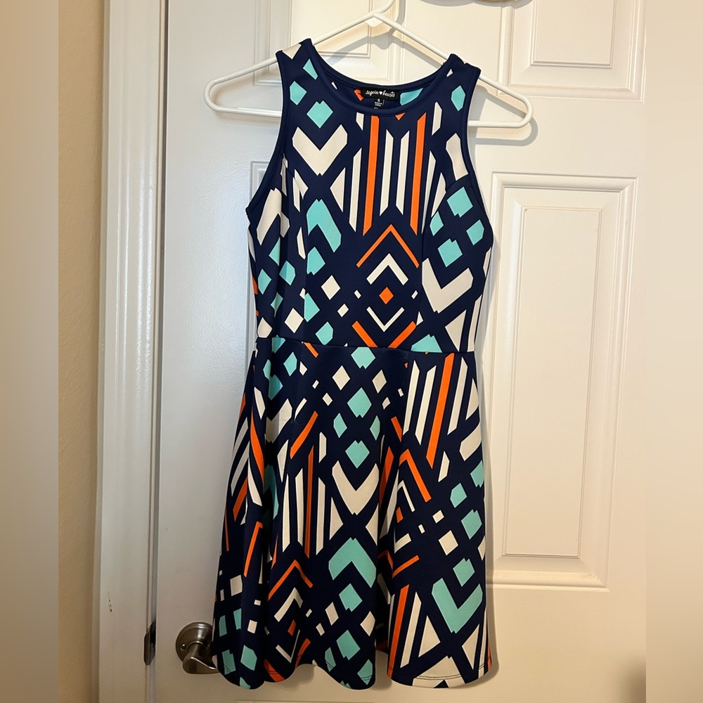 Women’s Small Sequin Hearts Tribal Pattern Dress
